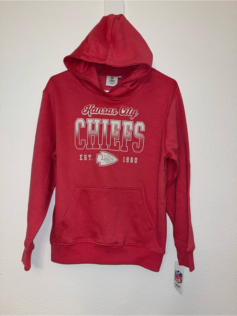NWT Kansas City Chiefs Hoodie Youth Large 10/12 Red Pullover NFL